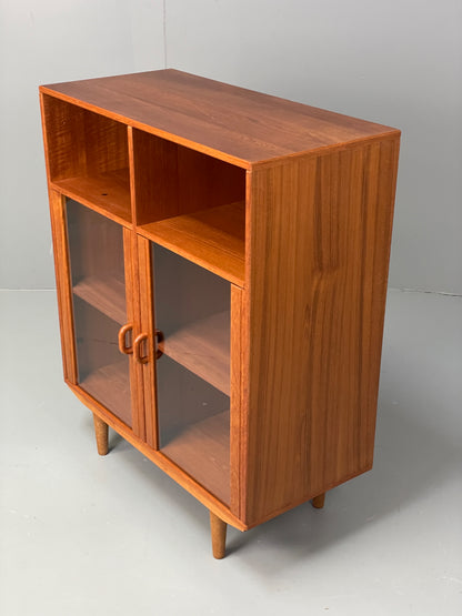 Vintage Teak Cabinet Danish 1970s Retro Mid Century Shelving Cupboard EB12965