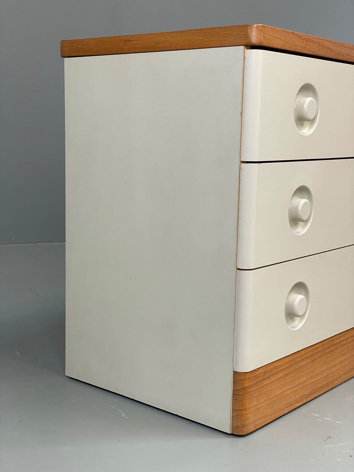 Vintage Chest Of Drawers By Stag White Retro 1980s Mid Century Oak Top EB12955