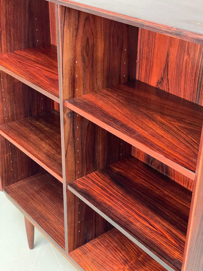 Vintage 1960s Danish Bookcase By Brouer Darkwood Mid Century Shelving EB12064