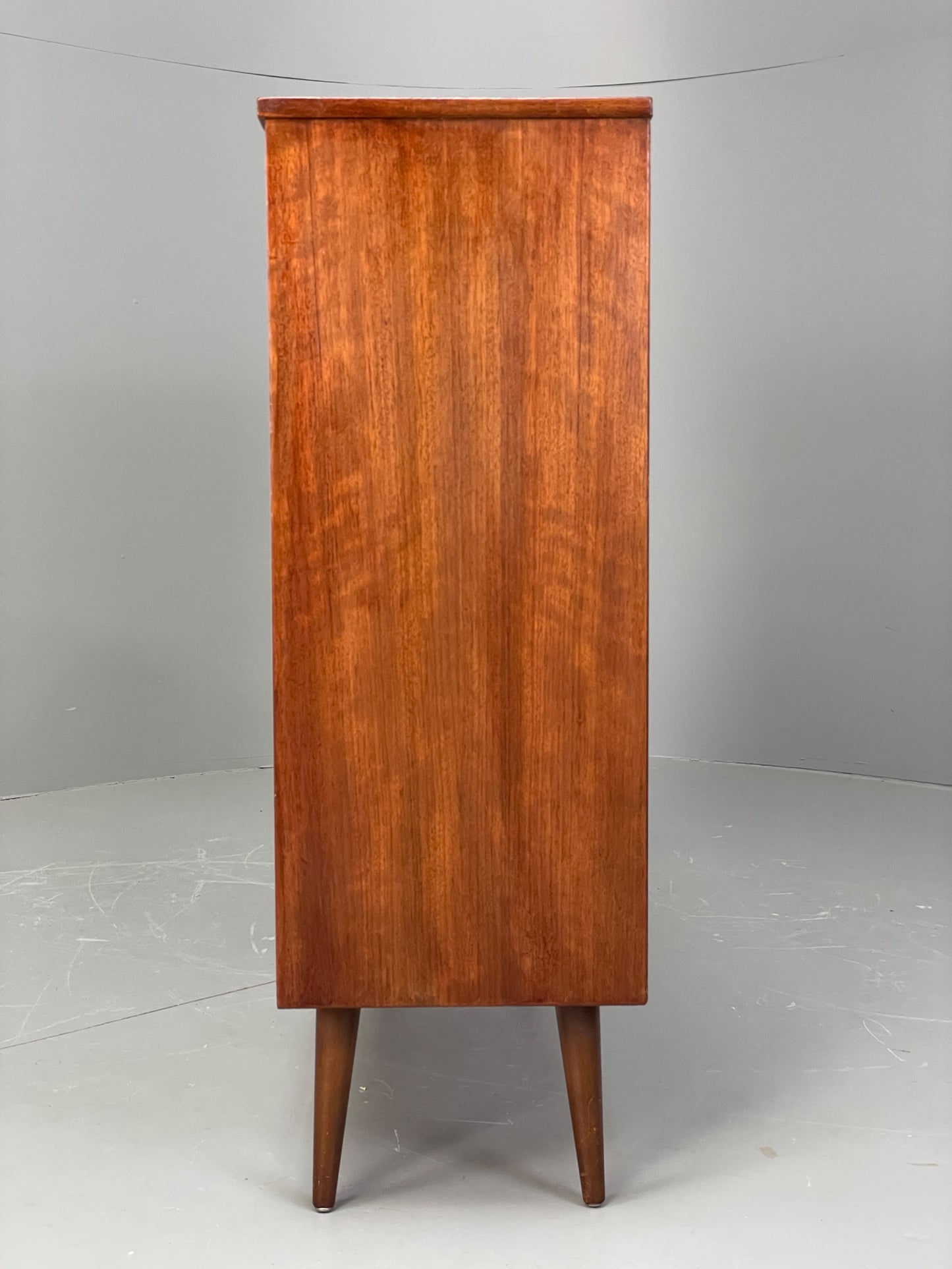 Vintage 1960s Glazed Bookcase Walnut Mid Century Retro Adjustable EB12220