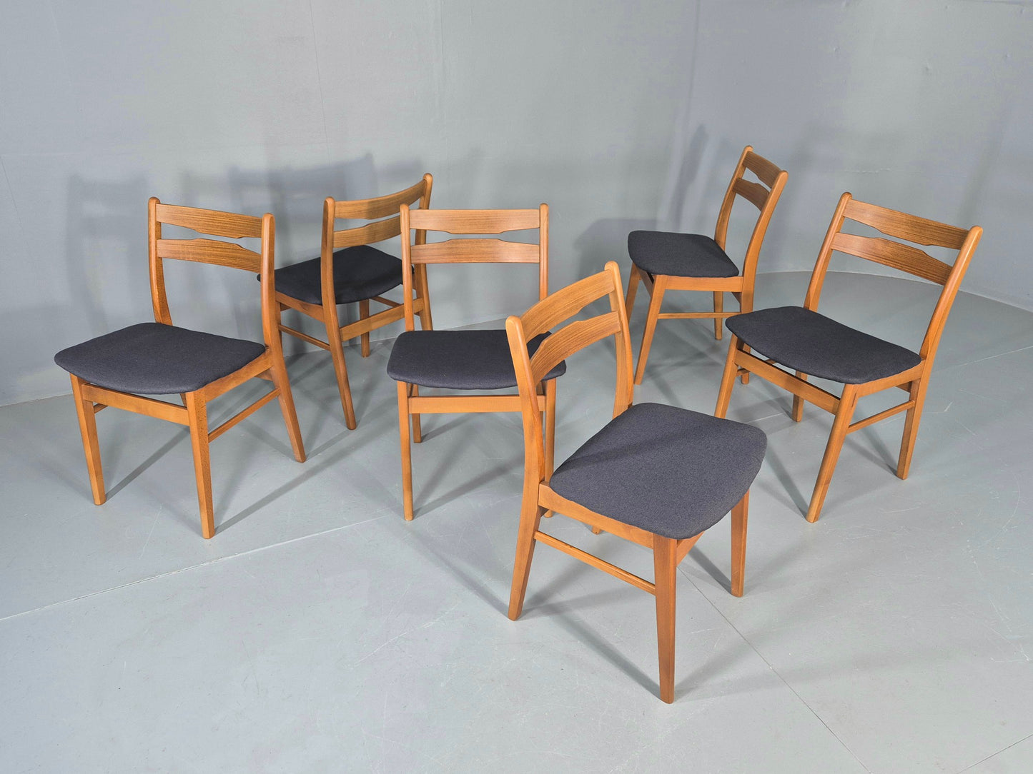 6 Vintage Danish Dining Chairs Farstrup Beech and Teak Retro 1960s EB12103