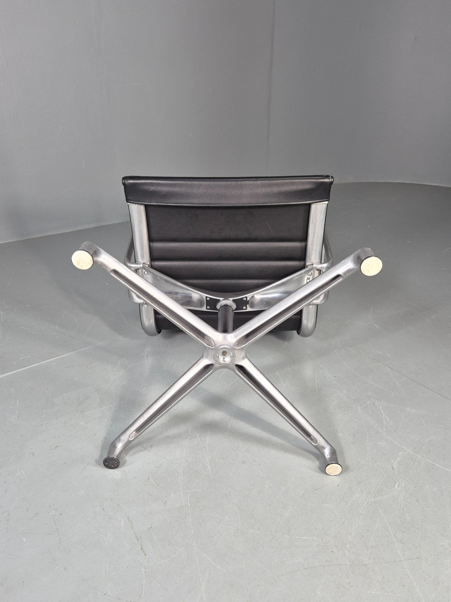 Vintage ICF Eames Style Office Chair Leather and Aluminium EB12243
