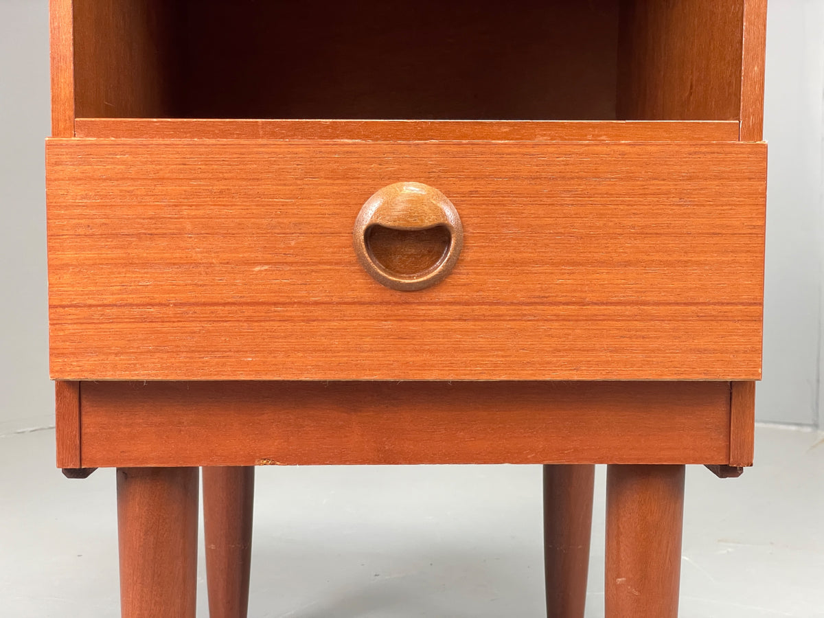 Vintage Teak Bedside Cabinet By Shreiber Mid Century Drawer Retro 1960s EB13166