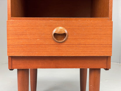 Vintage Teak Bedside Cabinet By Shreiber Mid Century Drawer Retro 1960s EB13166