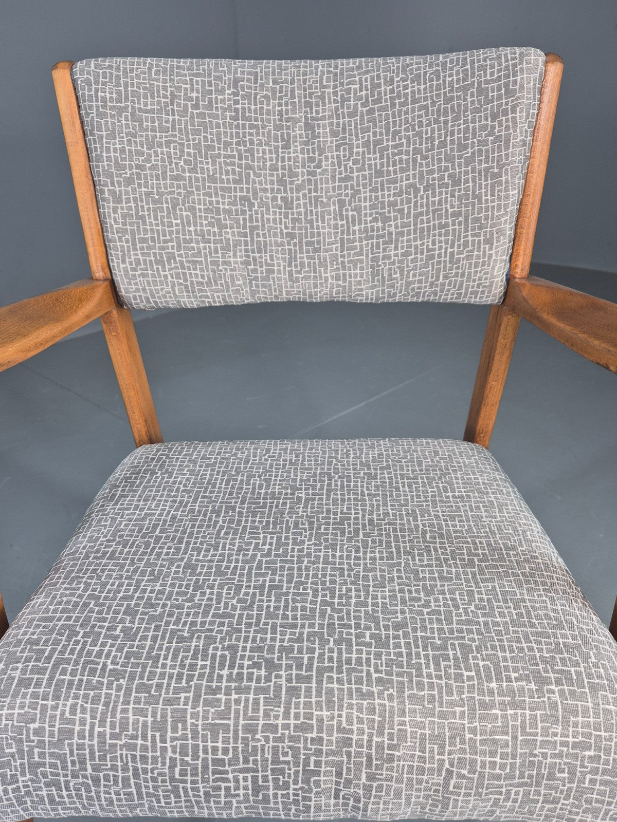 Vintage Mid Century Elbow Chair with New Upholstery 1950s Retro EB12983