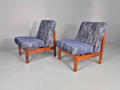 2 Vintage Lounge Chairs 1960s Mid Century Design Teak Frame Guy Rogers EB11848