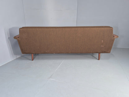 Vintage 1960s Sofa Bed Danish Green and Teak details Mid Century Classic EB09336