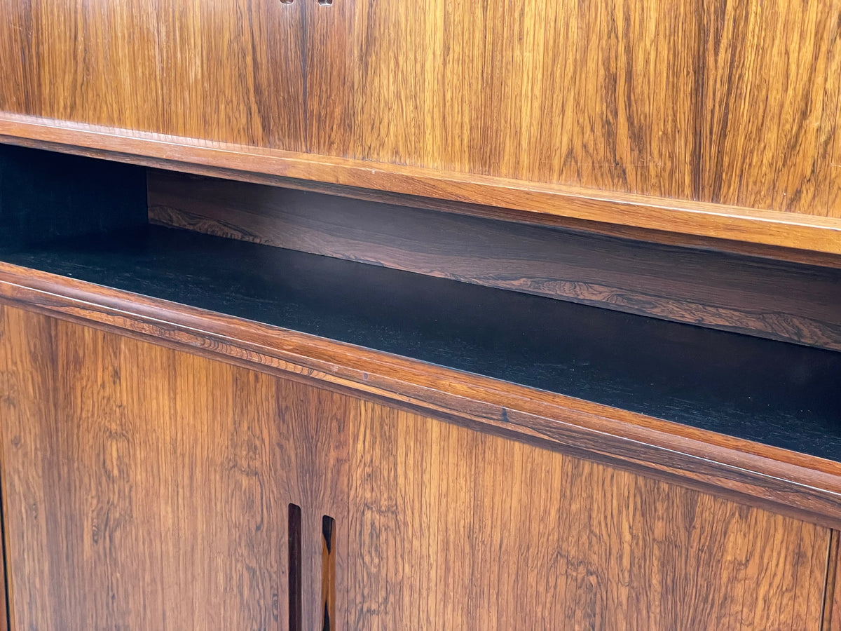 Vintage Danish Wall Unit Mid Century 1960s Tambour Shelving Cabinet Retro 13101