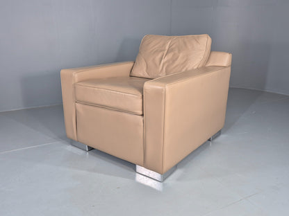 Vintage Leather Cube Chair Moores Interiors Bespoke Build Quality EB11997