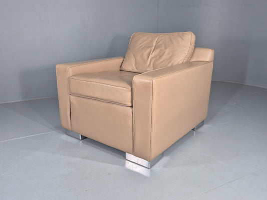 Vintage Leather Cube Chair Moores Interiors Bespoke Build Quality EB11997