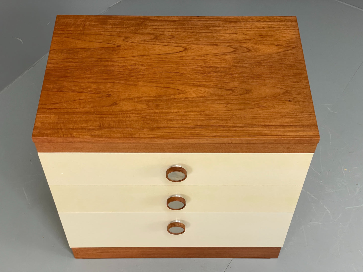 Vintage Chest Of Drawers By Uniflex Retro 1970s Teak Off White EB12196