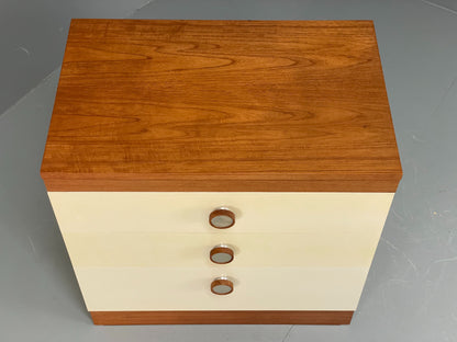 Vintage Chest Of Drawers By Uniflex Retro 1970s Teak Off White EB12196