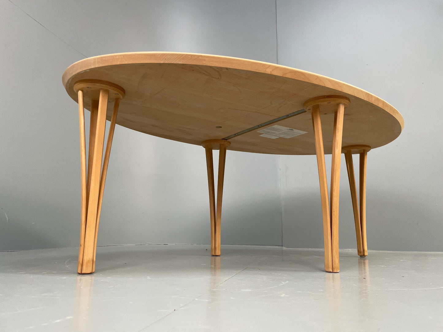 Danish Oval Coffee Table By Haslev Solid Beech Scandinavian EB12211