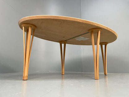Danish Oval Coffee Table By Haslev Solid Beech Scandinavian EB12211