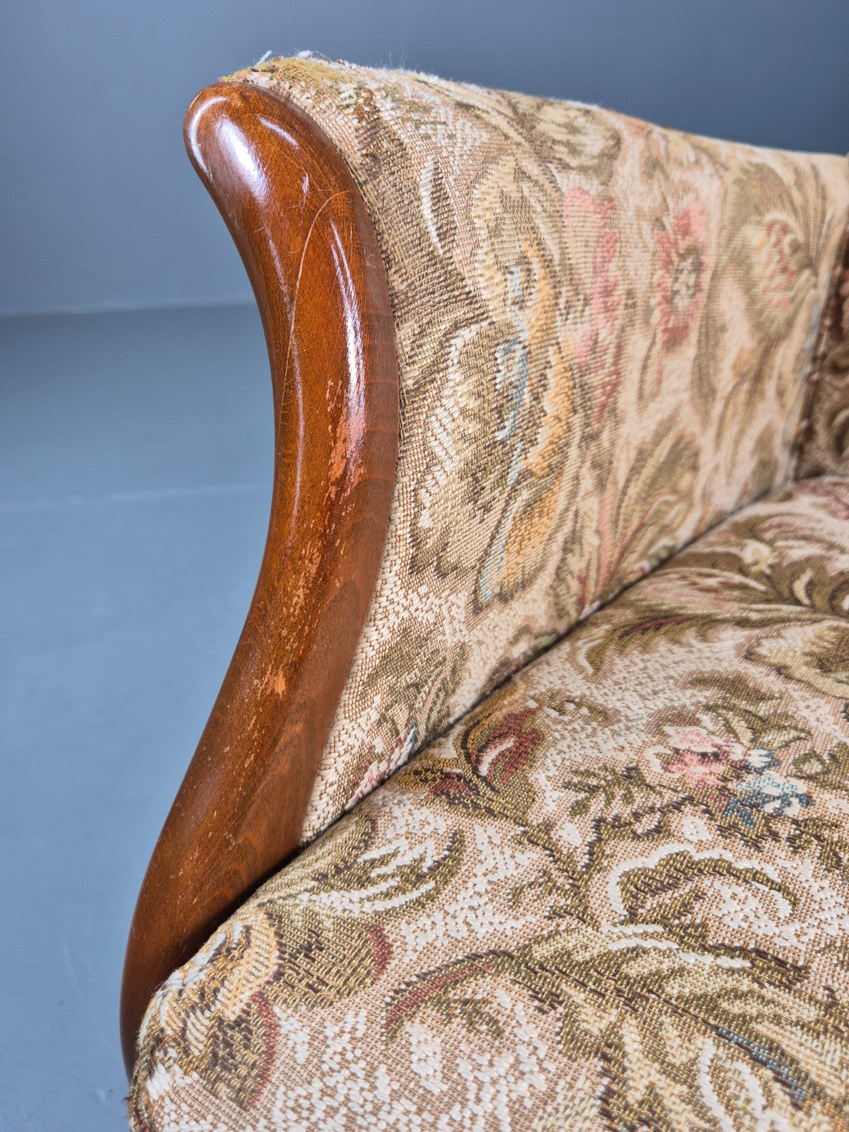 Vintage Parker Knoll Retro 1960s Armchair Floral Upholstery Beech Frame EB12167