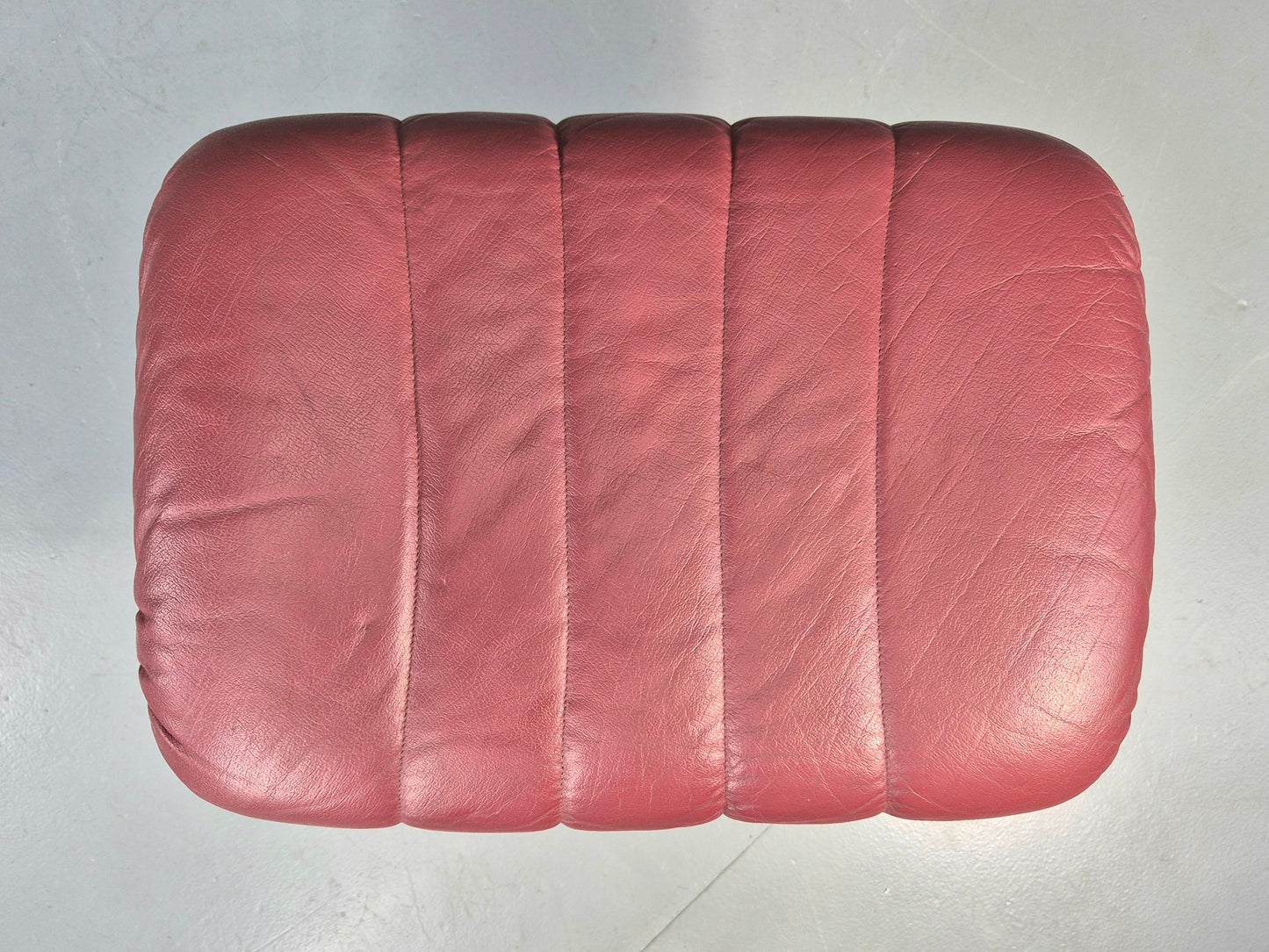 Vintage Danish Leather Footstool 1980s Retro EB09060