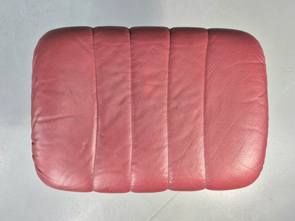 Vintage Danish Leather Footstool 1980s Retro EB09060