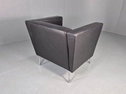Vintage Leather Armchair Chrome Base Modern Design Orangebox Dee-01 EB12568