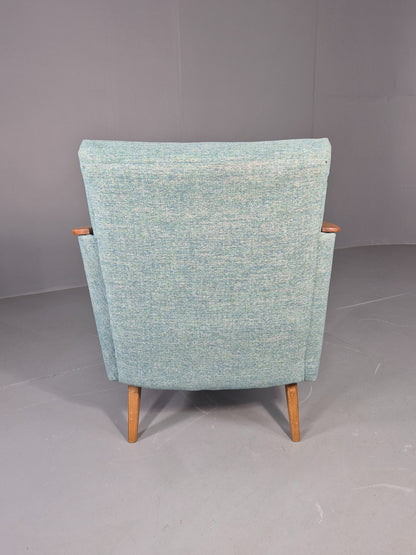 Mid Century Style Lounge Chair Newly Upholstered in Blue Retro EB9981