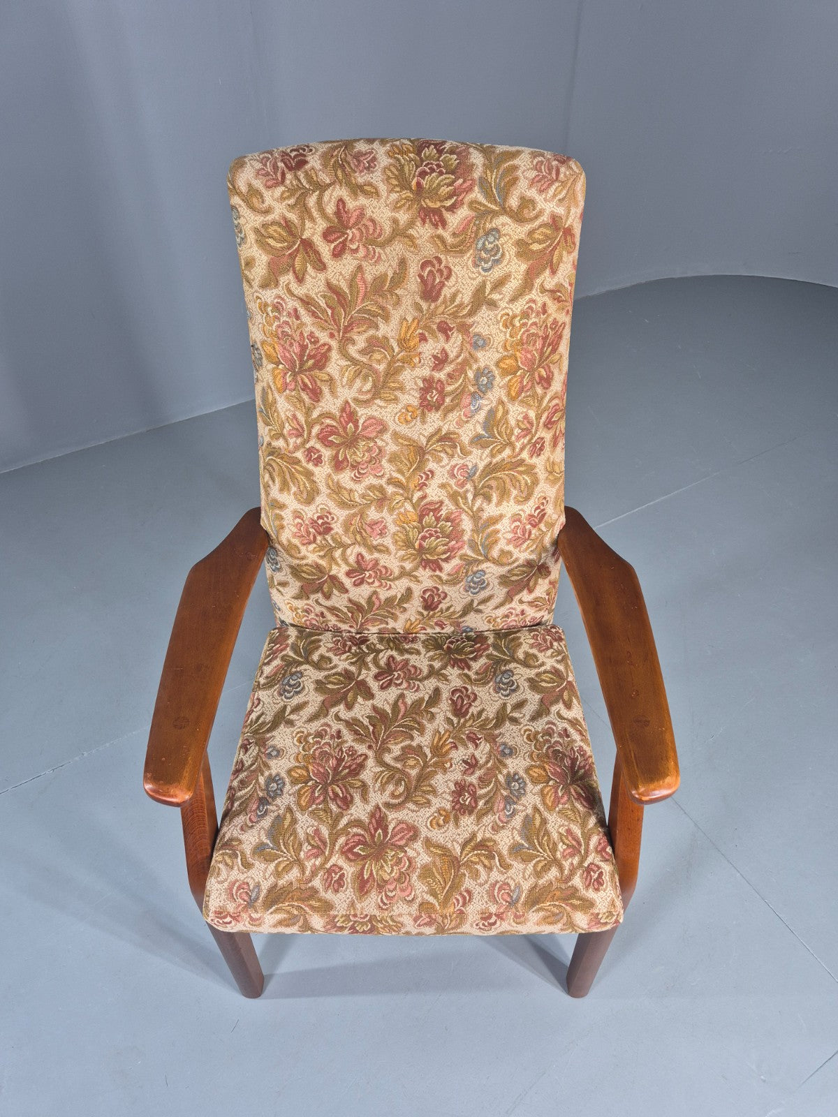 Vintage Parker Knoll High Back High Seat 1960s Lounge Chair Floral EB12798