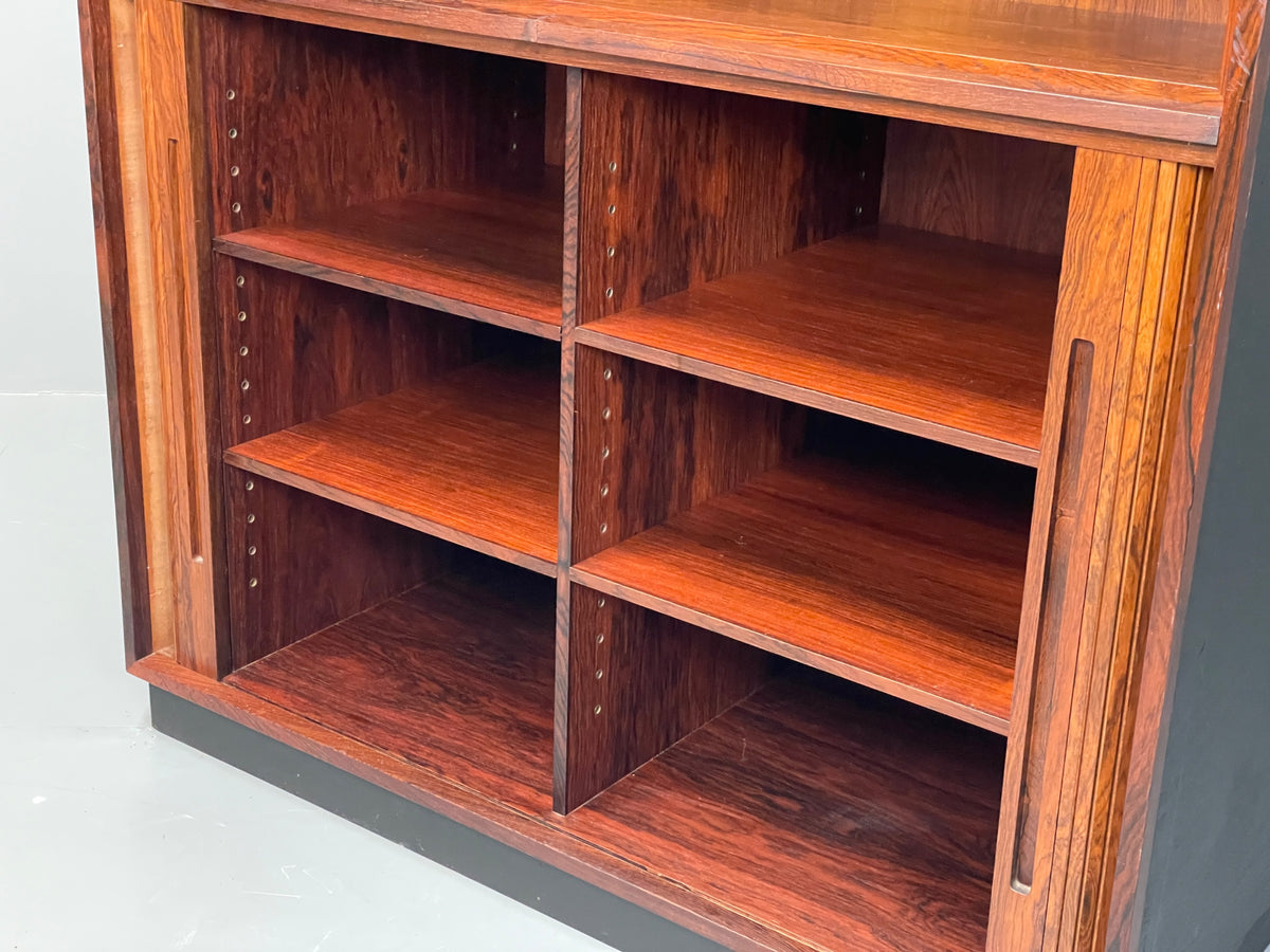 Vintage Danish Wall Unit Mid Century 1960s Tambour Shelving Cabinet Retro 13102