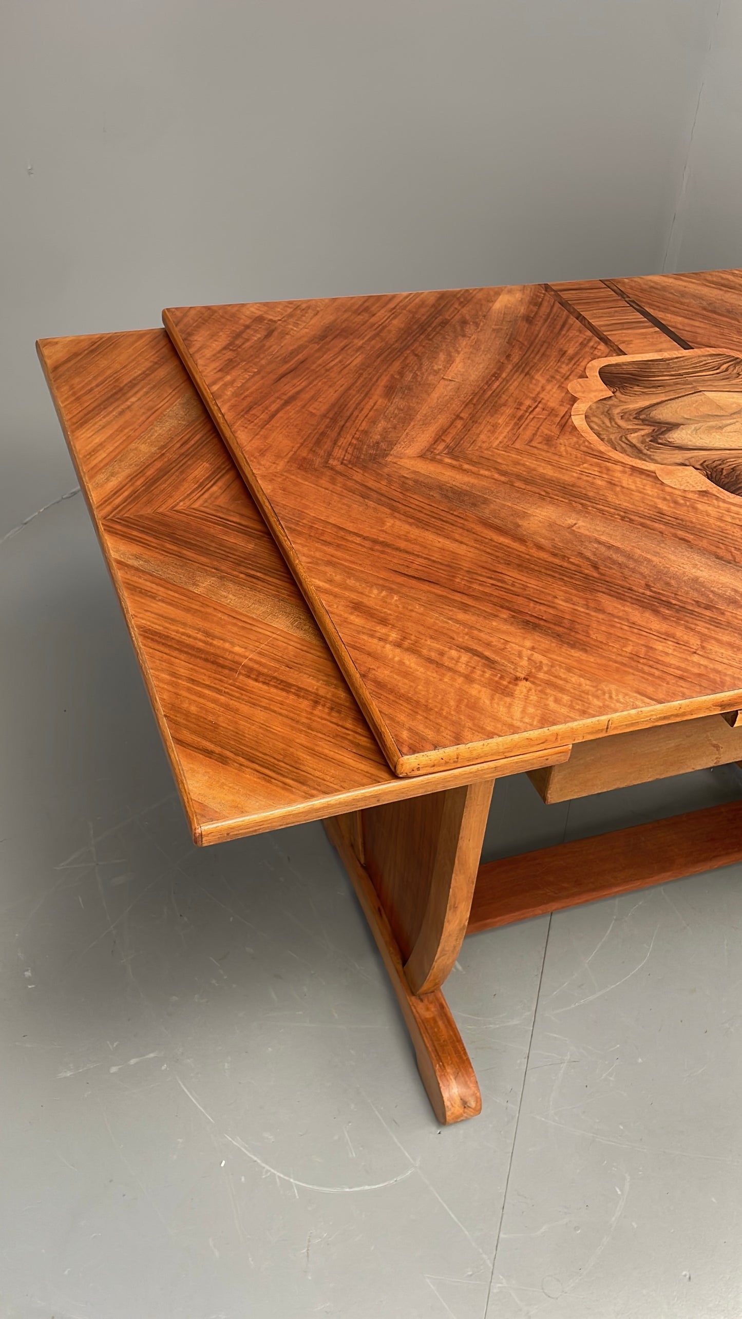 Art Deco Dining Table By Davant 1950s Walnut Extending Vintage Retro EB12216