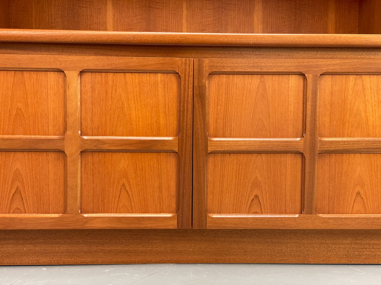 Vintage Nathan Wall Unit Teak Squares 1970s Retro Shelving Glazed EB11969