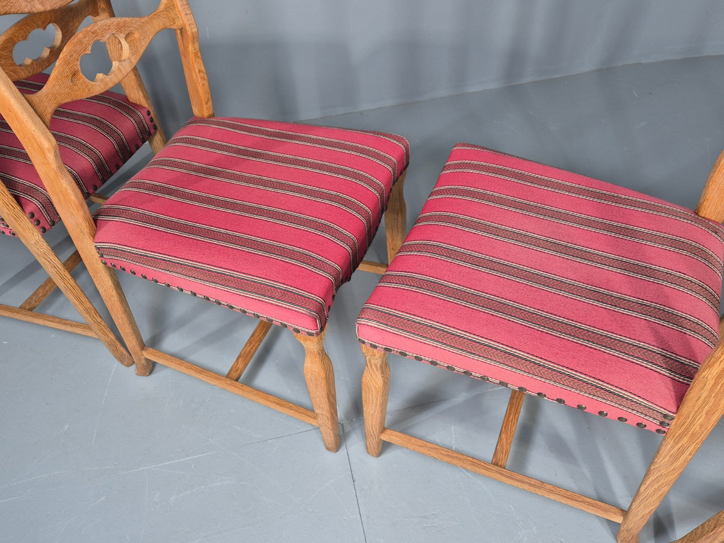 4 Vintage Henning Kjaenulf Oak dining chairs 1970s Danish Retro EB12110