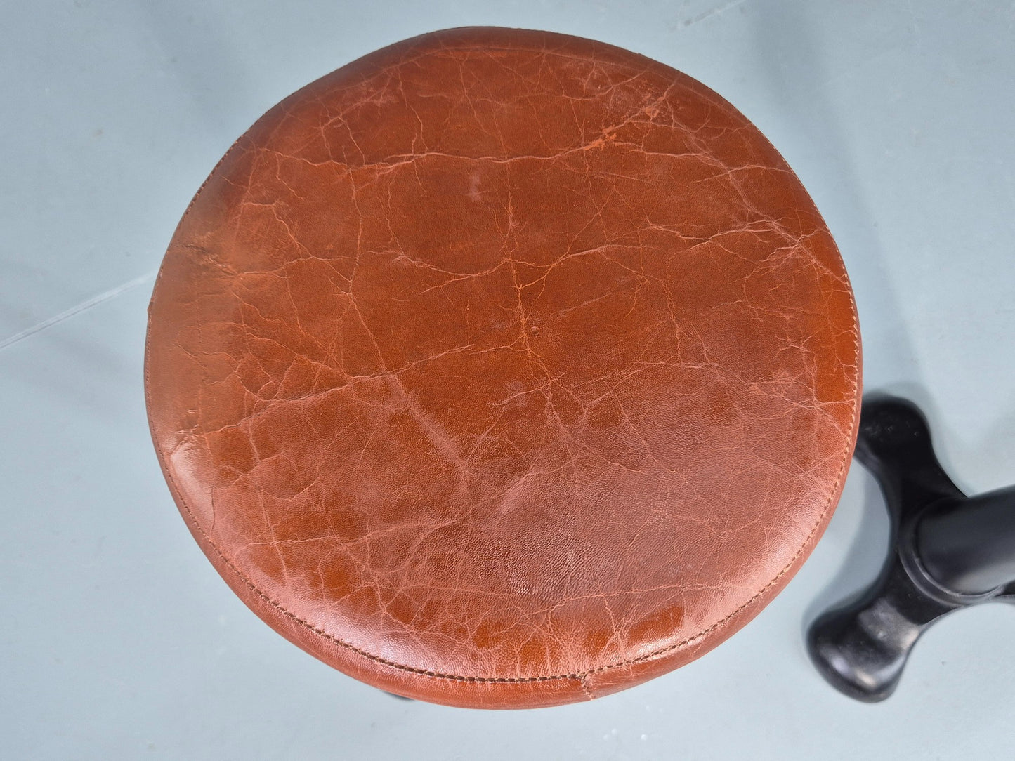 2 Vintage Singer Stools with faux Leather Upholstery Reproductions EB12306