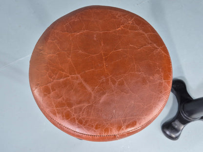 2 Vintage Singer Stools with faux Leather Upholstery Reproductions EB12306