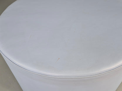Cube Spaces Round Oversize Ottoman Footstool Leather EB12250