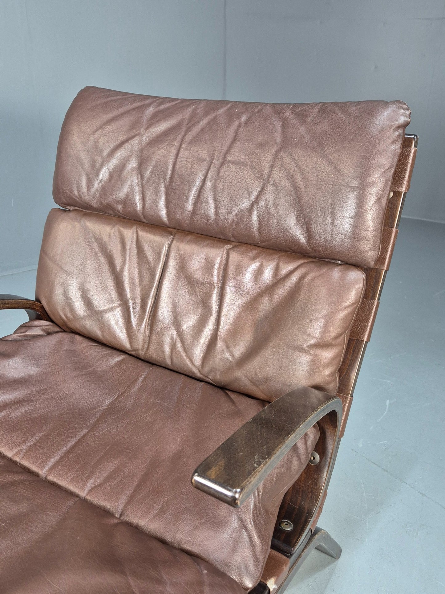 Vintage Mid Century Bentwood Danish Lounge Chair Farstup Retro 1970s EB09913