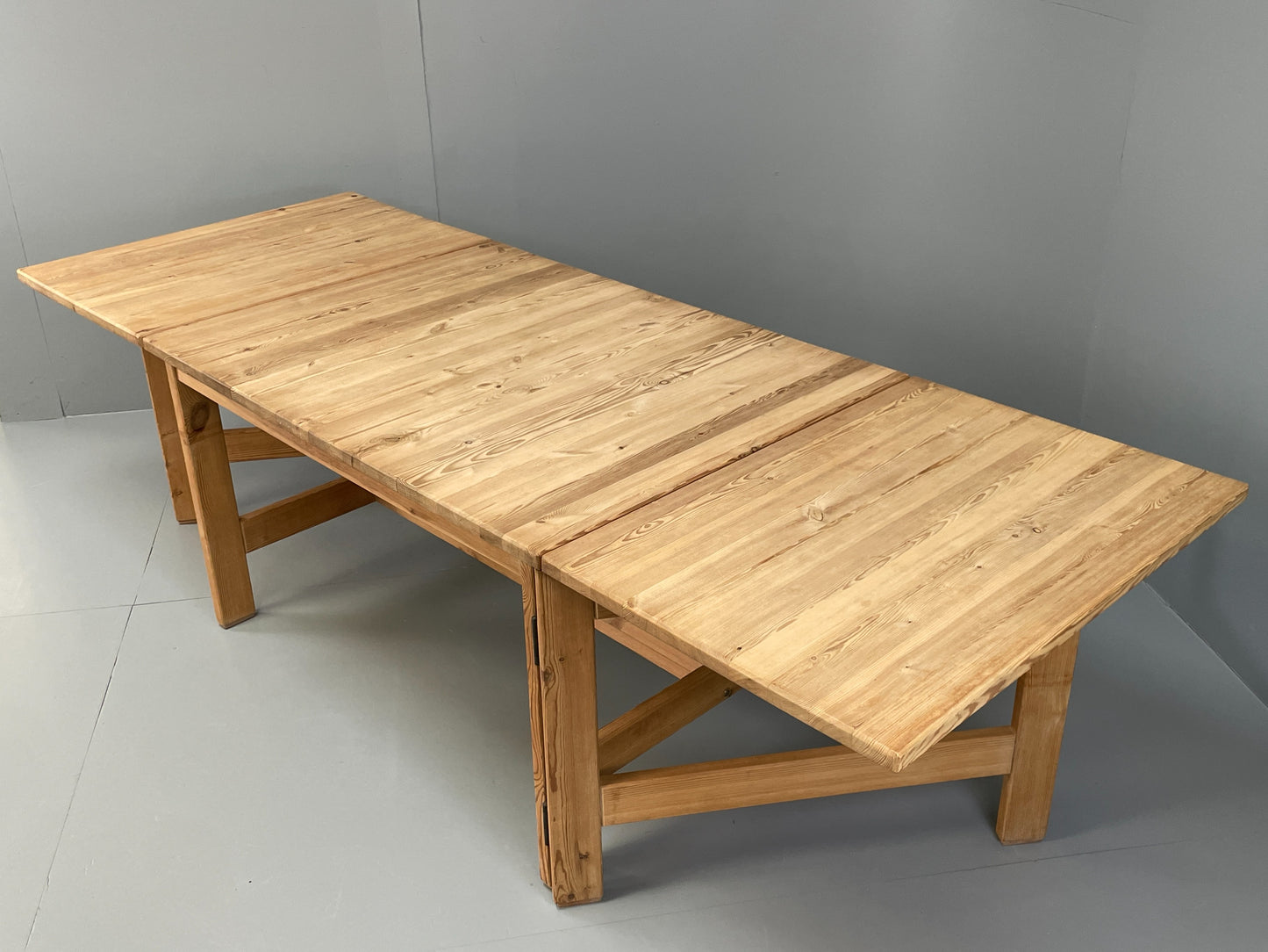 Vintage Ping Dining Table Extending Drop Leaf Chunky Solid Rustic EB10867