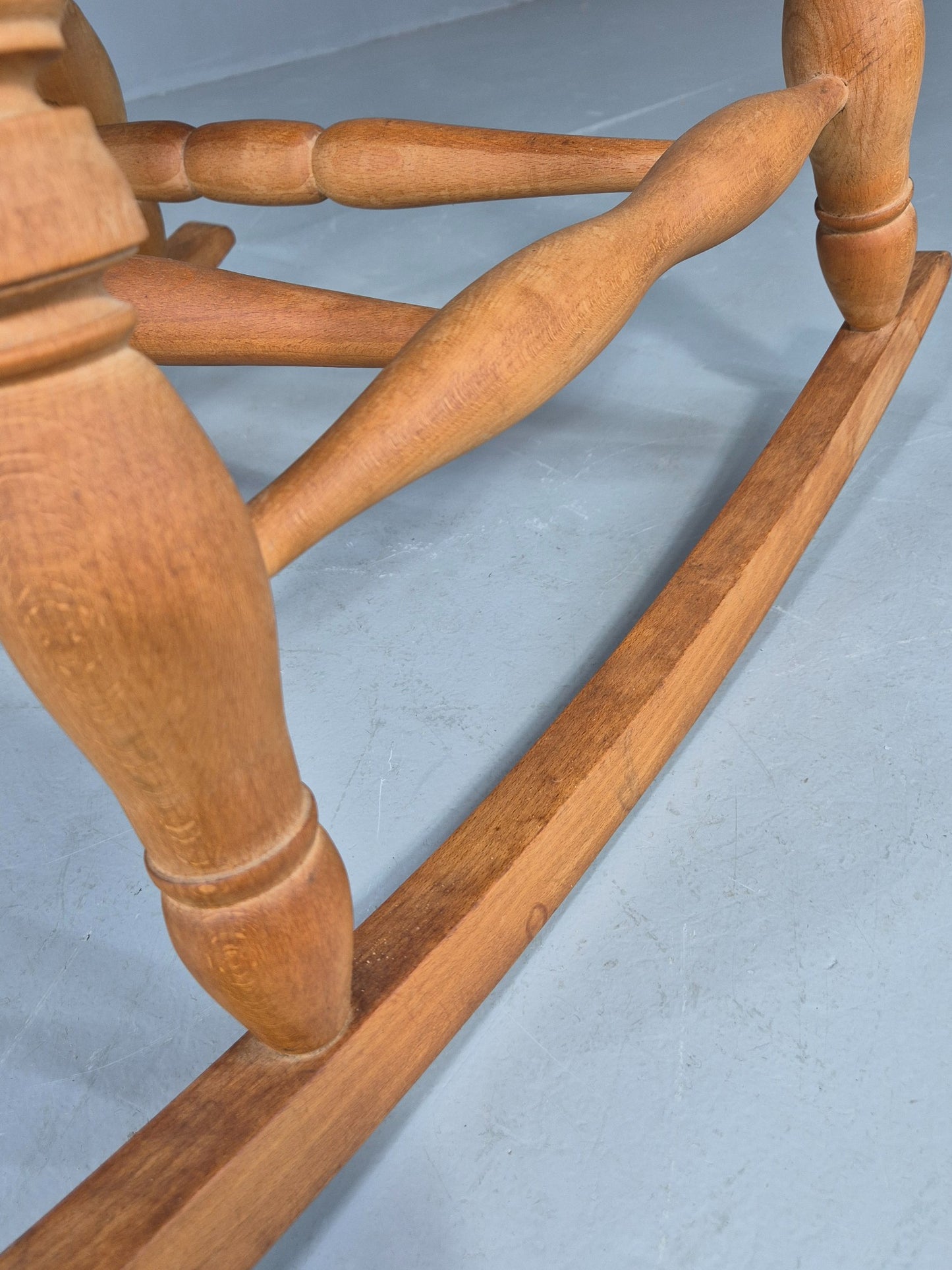 Vintage Beech Rocking Chair Antique Style Late 20th Century Splat Back EB12799