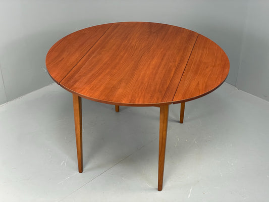 Vintage 1960s Teak Table Drop Leaf Kitchen Circular Retro Mid Century EB12496