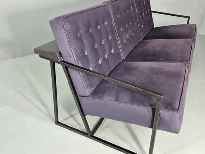 Vintage 3 Seater Sofa Modern Design Orange Box Lossit Purple Velvet EB12807