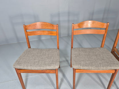 4 Vintage Danish Dining Chairs Teak Frames New Upholstery Boltinge 1970s EB12263