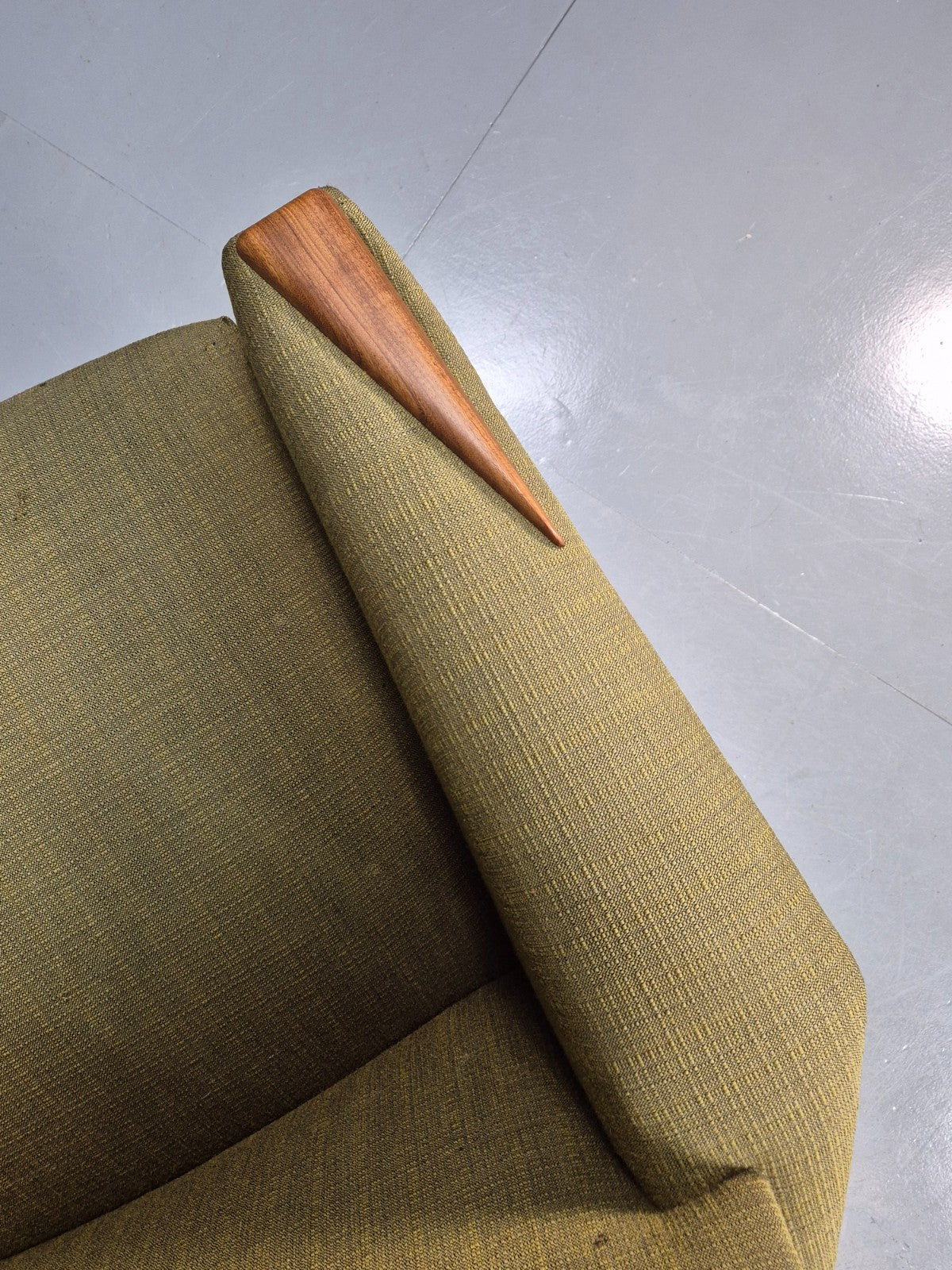 Vintage Mid Century Armchair Danish Original Green Teak Paws 1960s Retro EB8483