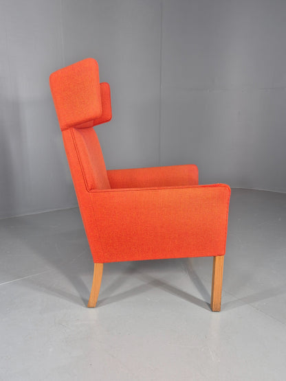 Vintage Mid Century Red Wingback Armchair Danish Design 1960s Retro EB12120