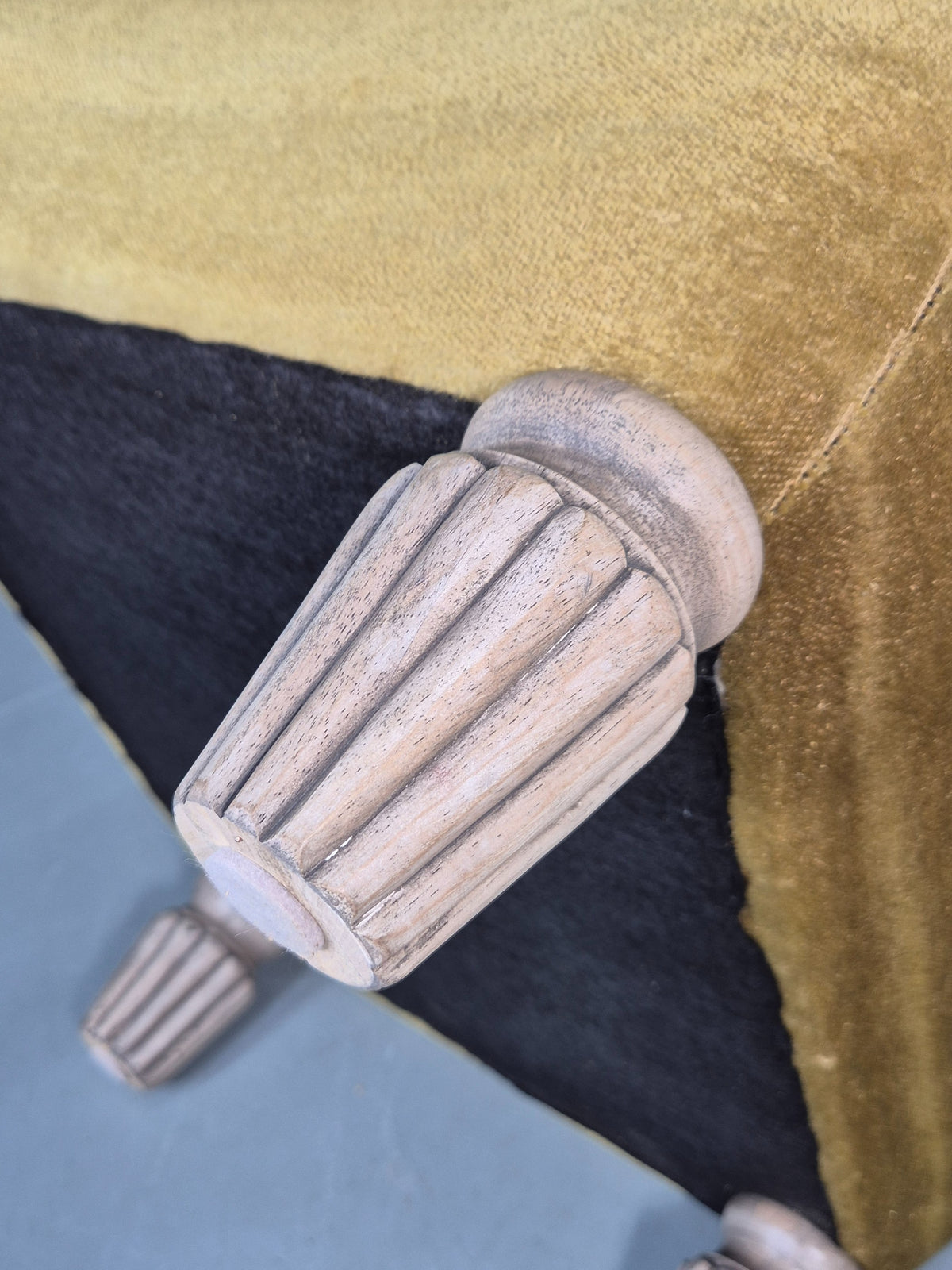 Vintage Danish Cocktail Chair 1930s Gold Velour on Fluted Legs  EB12680