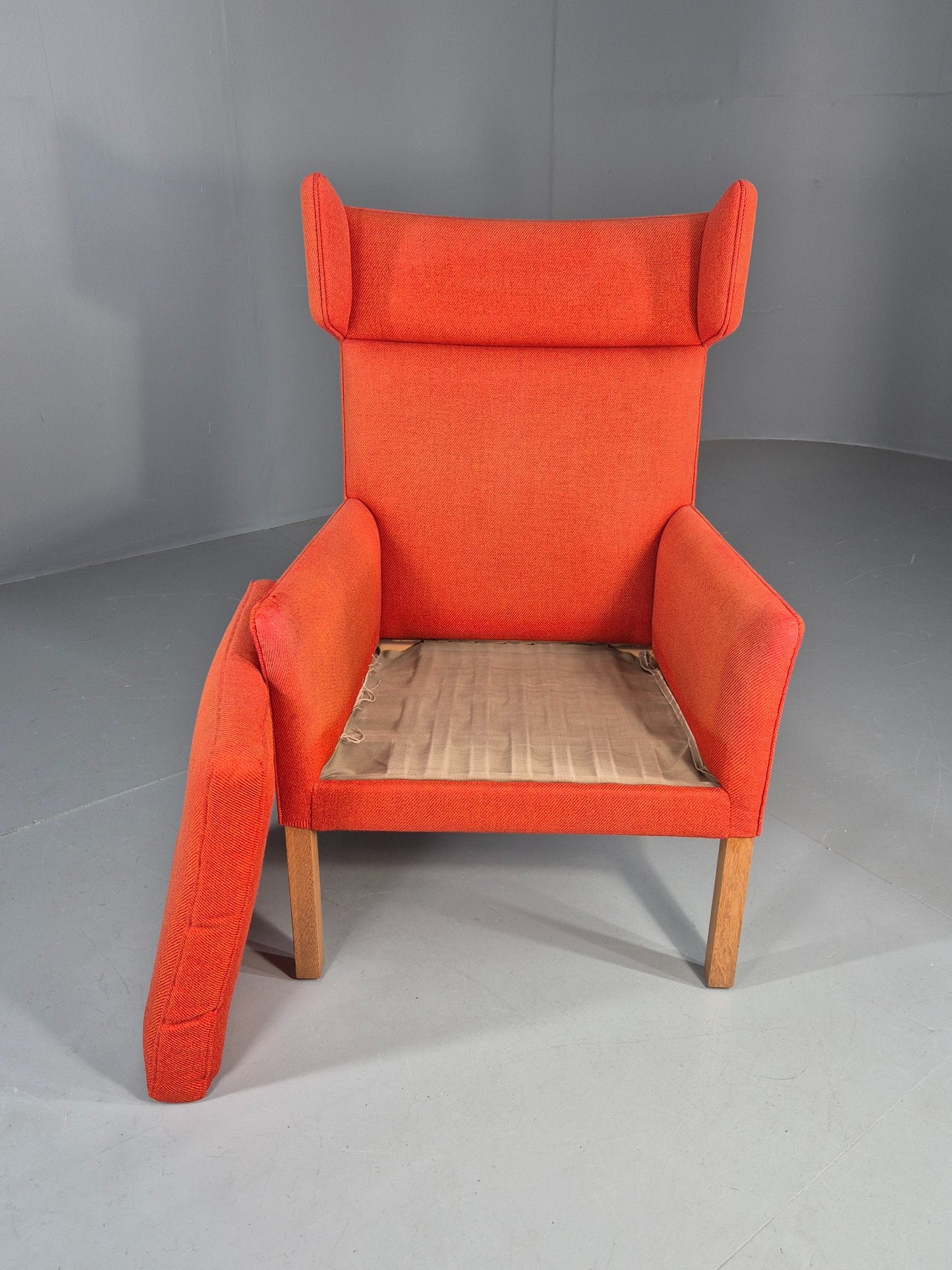 Vintage Mid Century Red Wingback Armchair Danish Design 1960s Retro EB12120