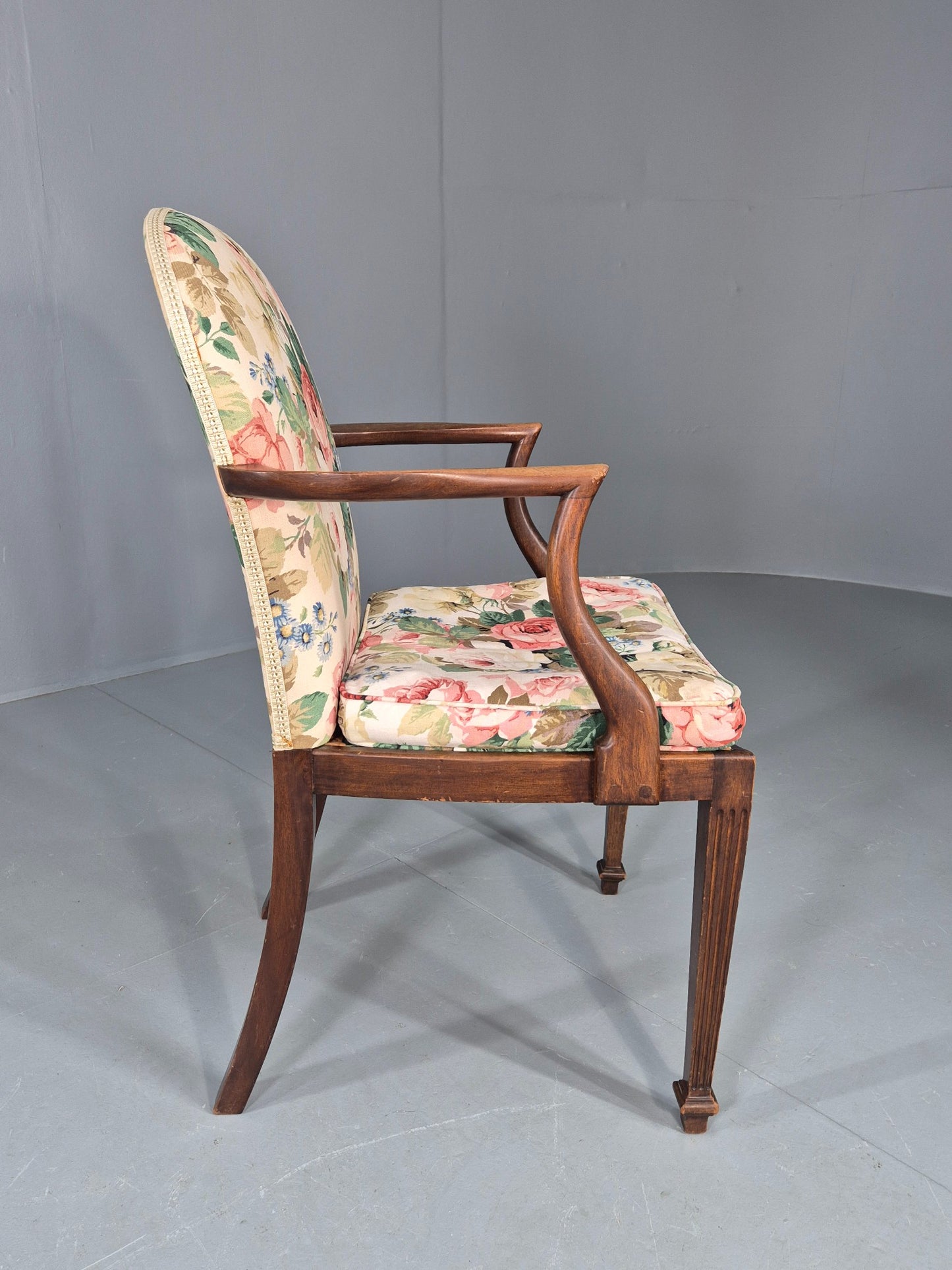 Vintage Parker Knoll Armchair in Floral Cotton Print 1950s Retro EB12536