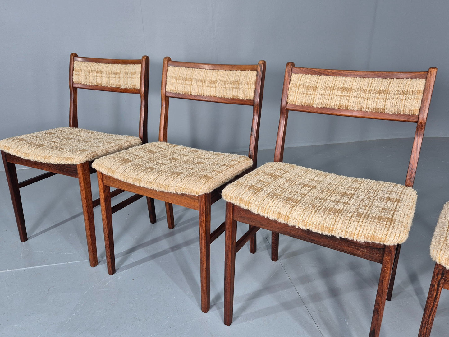 4 Vintage Midcentury Danish Dining Chairs Original 1970s Retro EB12119
