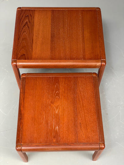 Vintage Teak Nesting Tables Retro 1970s Danish Design Side Table EB12217