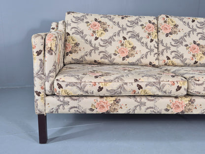 Vintage Danish 2 Seater Sofa 1970s Classical Floral Print Mid Century EB12540