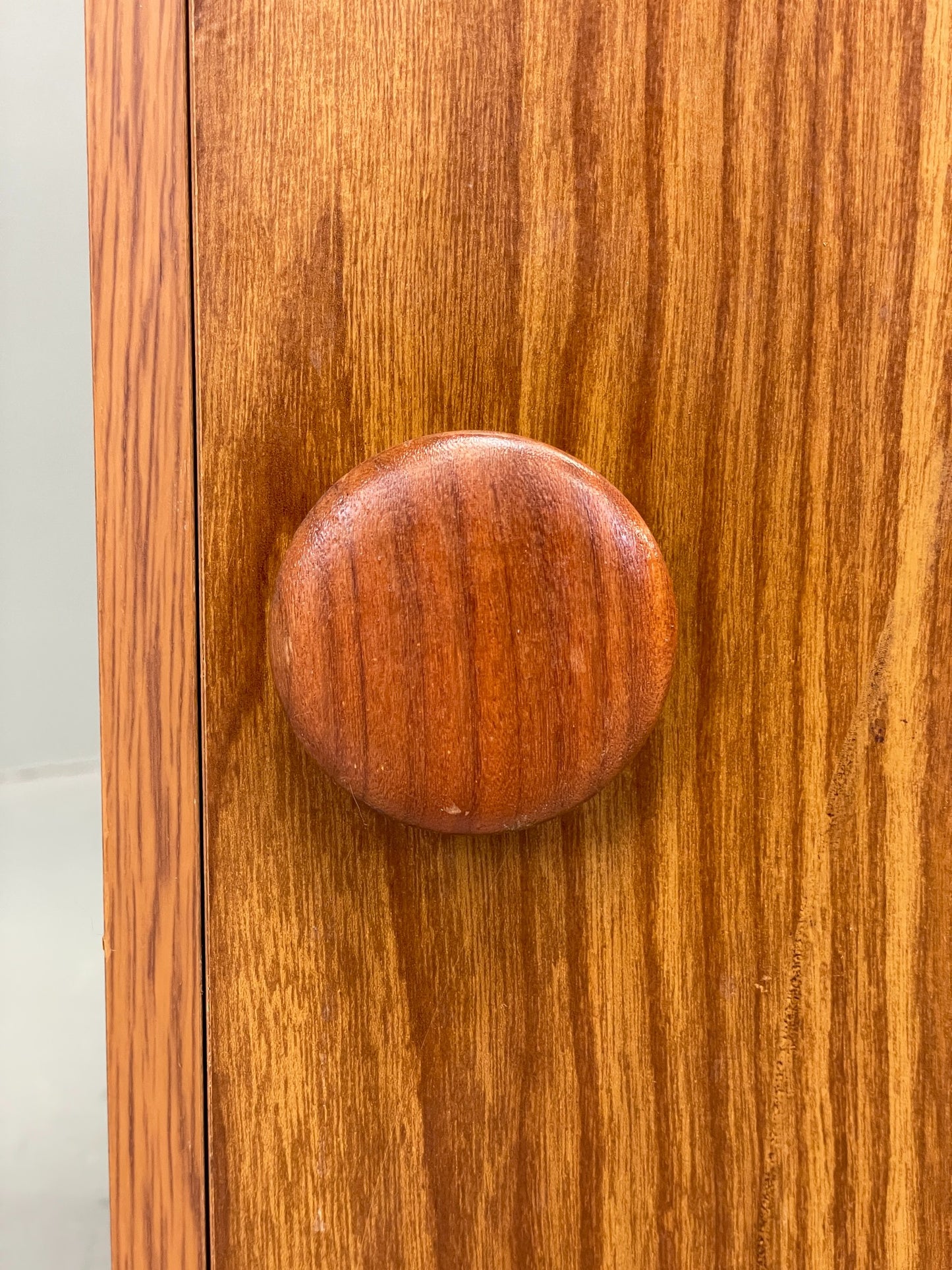 Vintage 1970s Bedside Cabinet Mid Century Style Wood Effect Teak Handle EB12504