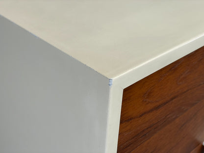 Vintage Chest Of Drawers 1970s Teak White Retro Chunky Handles EB12070