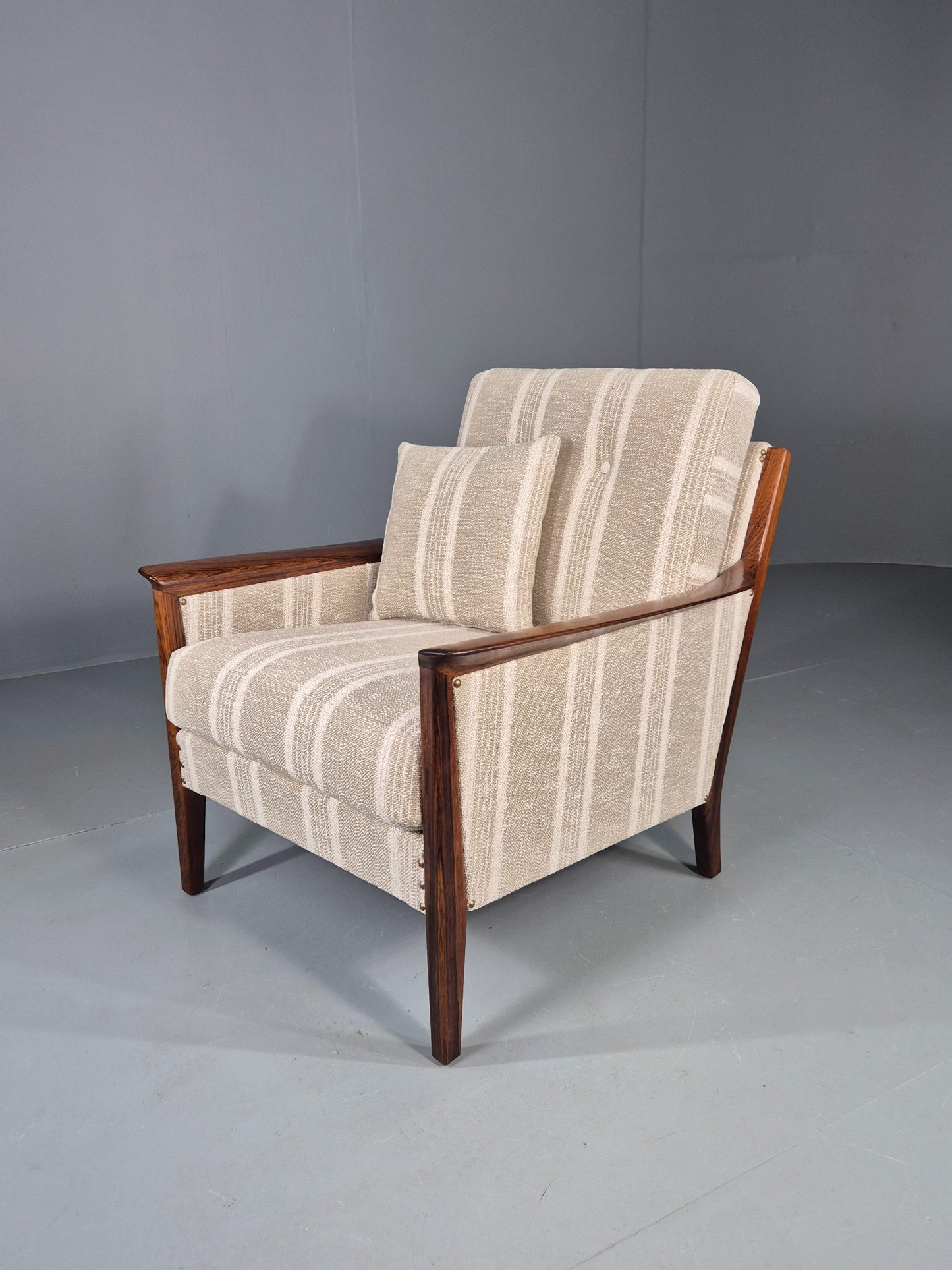 Vintage Mid Century Lounge Chair New Upholstery Swedish 1960s Design EB11137