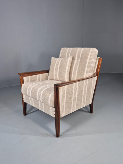 Vintage Mid Century Lounge Chair New Upholstery Swedish 1960s Design EB11137