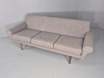 Vintage 3 Seater Sofa Mid Century Danish 1960s Retro Reupholstered EB12170